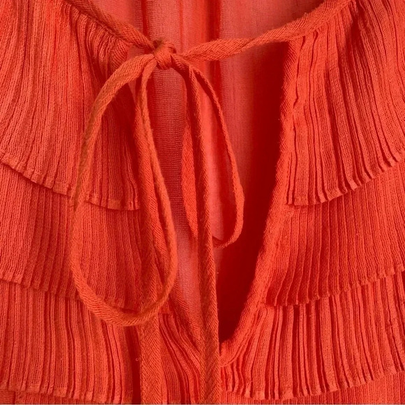 BCBGMAXAZRIA Nettie Sleeveless Ruffle Blouse - Picture 4 of 7